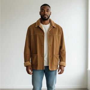 Men's Brown faux suede Jacket